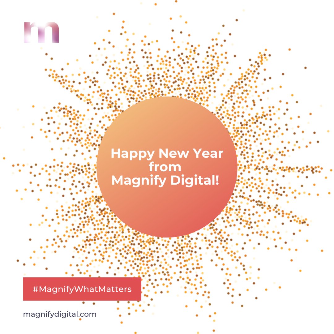 MagnifyDigital's tweet photo. As we wrap up 2024, we’re looking back with gratitude and looking forward with excitement.

Thank you for an incredible year. Here’s to a bright, creative, and successful 2025. 🥂

From all of us at Magnify Digital, Happy New Year!

#MagnifyDigital #NewYear2025 #ThankYou https://t.co/PkUPf85CNB