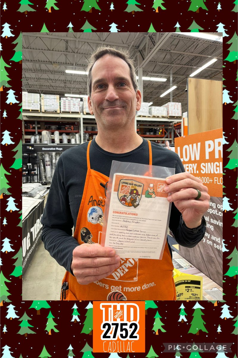 HomeDepotCadill's tweet photo. Homer award for Andrew for excellent customer service. DS Jason thanks him for his Best-In-Class Customer service and all he does in the flooring department. #cadillac2752 #homerawards! #excellentcustomerservice https://t.co/omUyTD28Ih
