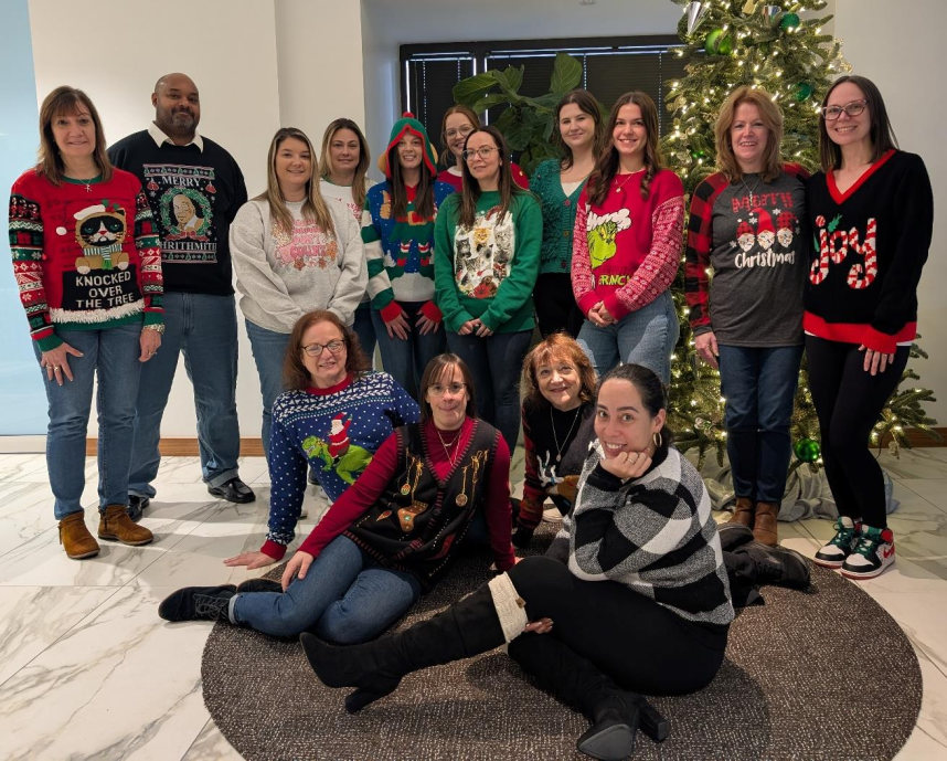Reminger's tweet image. Our jolliest Cleveland staff members brought the holiday cheer in style! ❄️

See their festive sweaters below👇