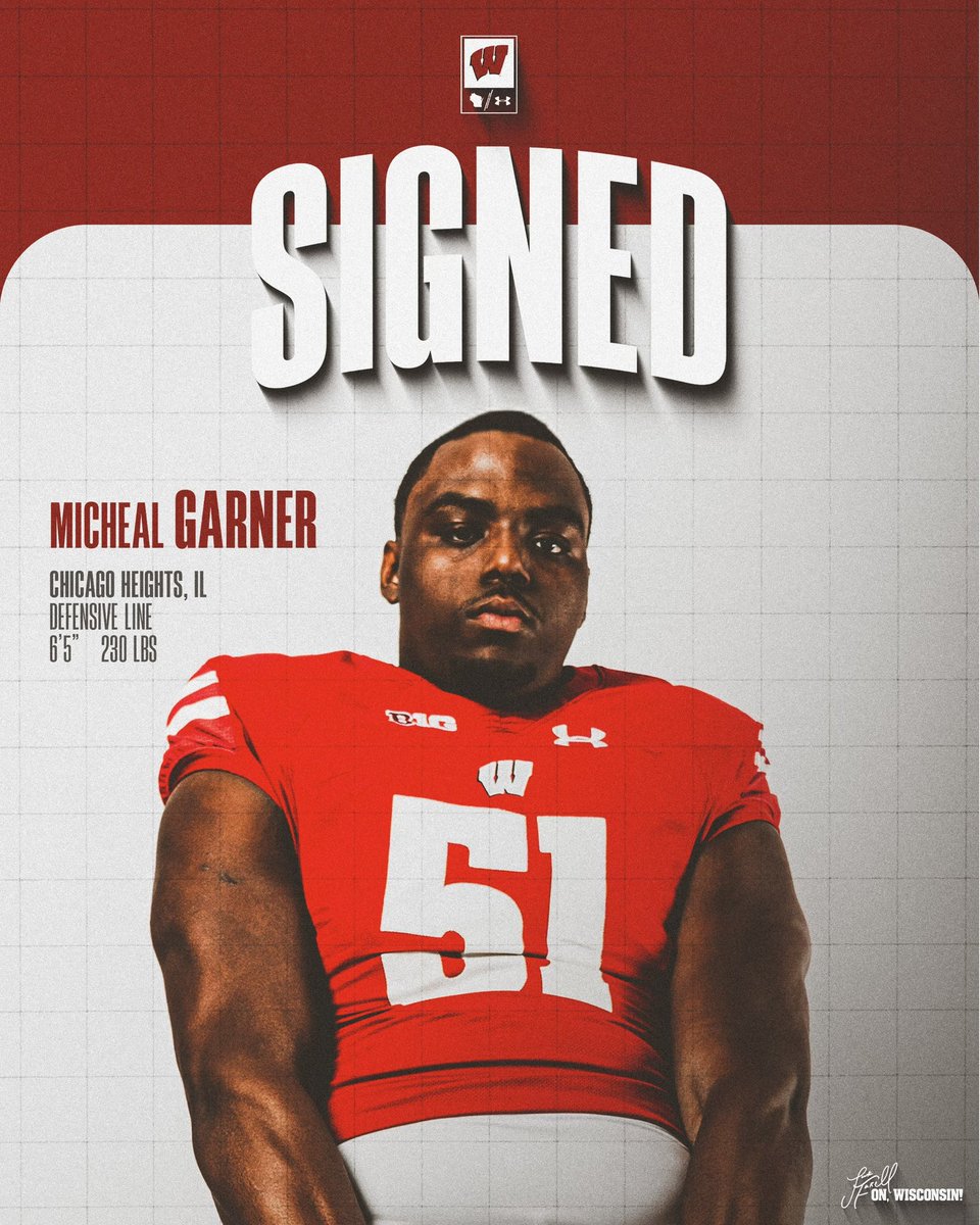 signed ✍️

Welcome to the Badger Family, <a href="/TheRealGMikey/">Micheal Garner</a>!

#OnWisconsin