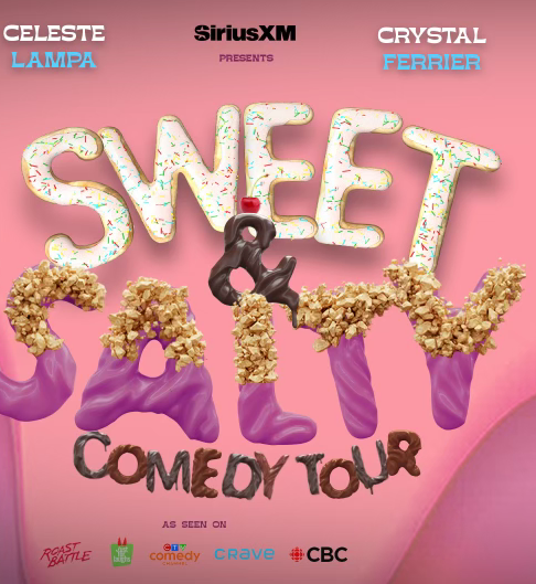 Earlier this year we were proud to be part of this tour.
Now for the holidays we are proudly present: Celeste Lampa &amp; <a href="/MsFerrier/">Crystal Ferrier</a> Sweet &amp; Salty Tour Special.

Tune in Dec 26th 9AM/3PM, Dec 31st 12PM &amp; Jan 1st 12PM/5PM

Listen on #SXMComedyClub ch.168 or on the #SiriusXM App