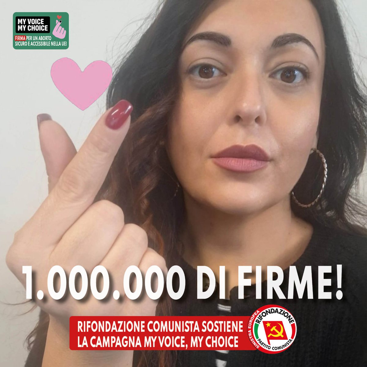 1.000.000 di firme!
È stato raggiunto il milione di firme ma servono altre 200.000 firme e siamo certi che possiamo farcela insieme!
Andate sul sito e firmate, ci vuole un attimo per garantire diritti a tutte le persone in Europa!
eci.ec.europa.eu/044/public/#/s…
#MyVoiceMyChoice
