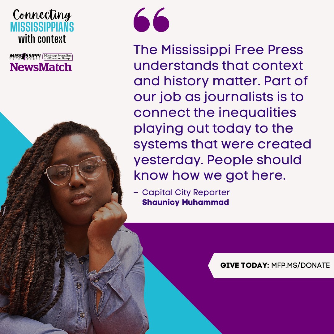 Today, your gift is MATCHED, doubling your impact. Together, we can expand Mississippi’s most inclusive newsroom. Every contribution, regardless of size, goes a long way. #NewsMatch givebutter.com/mfpdonate