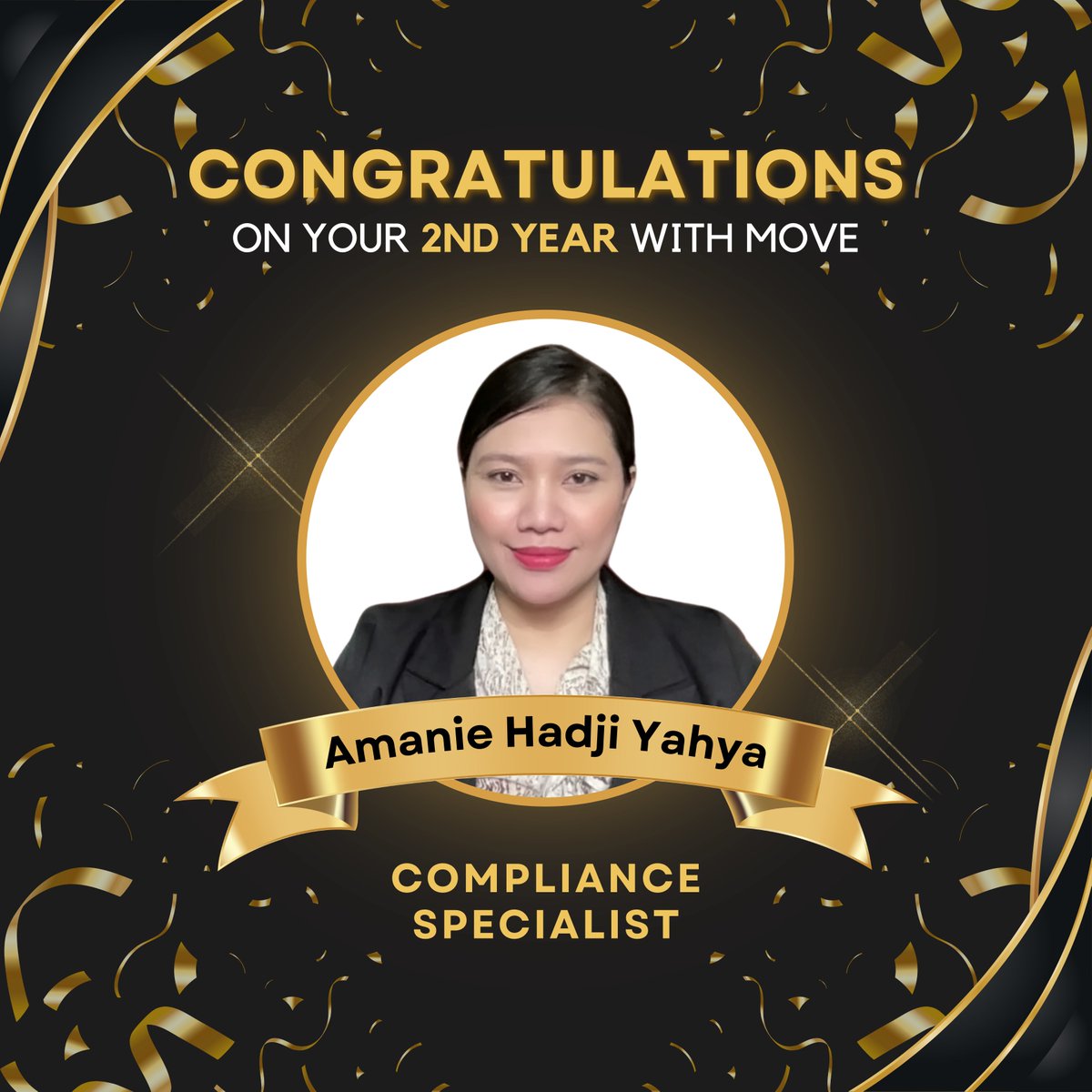 moveyourbiz's tweet photo. Celebrating 2 remarkable years with Amanie, our dedicated Compliance Specialist!

Amanie, we are so grateful for your contributions over the past two years. Here’s to continuing our journey of success together! 🏆💖 https://t.co/OZZYxzCfYx