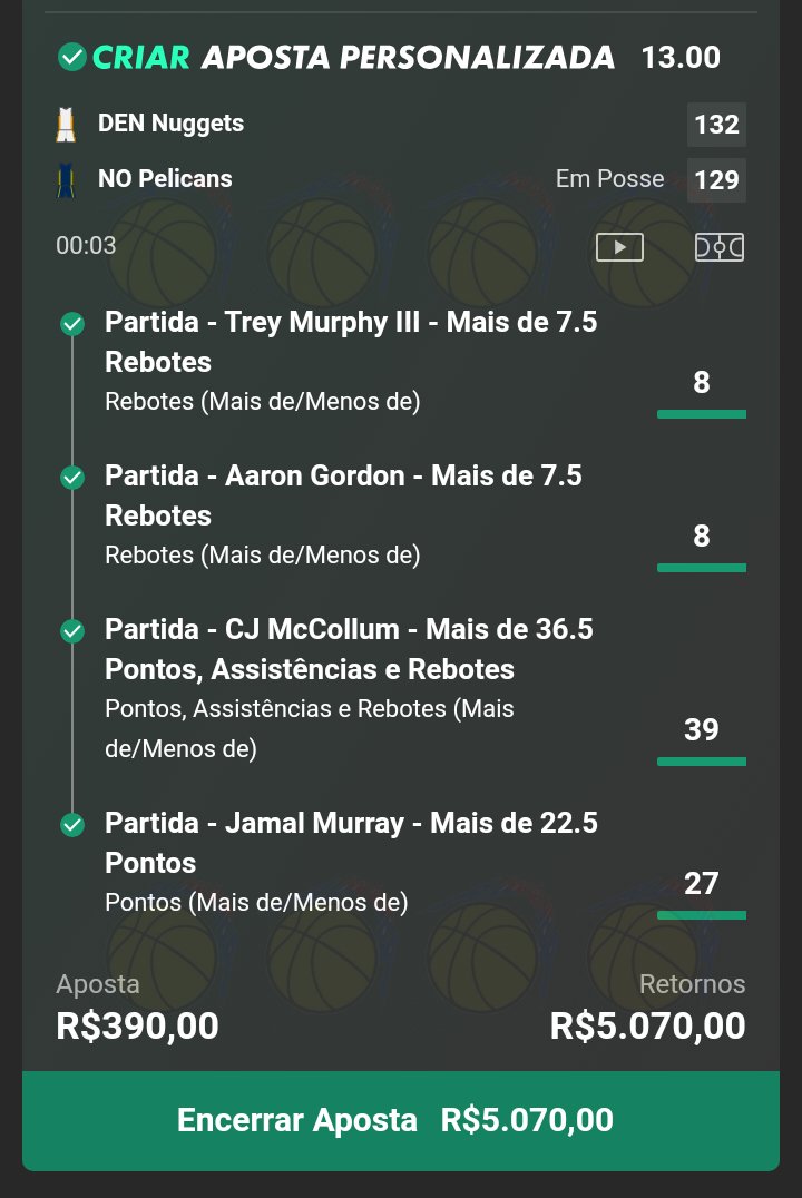 BragasTips's tweet photo. Seguimos ✅✅🚀🚀
#NBA #nbabrasil #TIPS #apostasesportivas #basquete https://t.co/KNp7lRyQrr