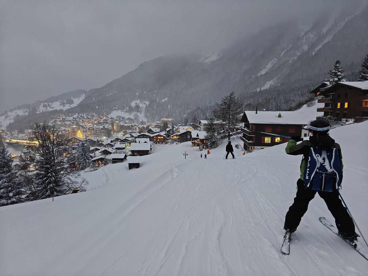 So it seems I can still ski 15 years since my last trip. Wengen is beautiful on the last run down and the trains are stuck in the snow