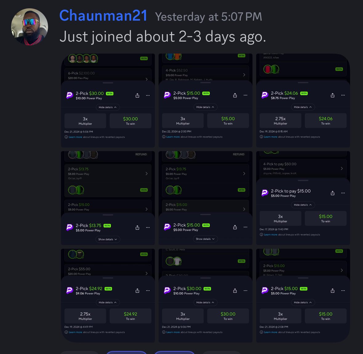 velocitypickz's tweet photo. Some of the cashes in the cord these past few days! 🤑

Up over 30 Units this week 📈

Join the free discord so you can cash like this: ⬇️

https://t.co/wMYFk5ofAo

#prizepicks #nba #nhl #soccer #picks #esports #locks #nuke #free #underdog #giveaway #dota2 #wakencash #lol #slips https://t.co/sguQtAGwes