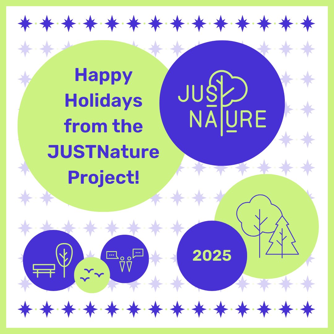 🌟 Season's Greetings from the JUSTNature team!
💚 After a most fruitful year, we're excited to continue our journey of co-design &amp; co-creation toward a #greener &amp; more equitable future.
🥂 Here's to building on our efforts and achieving even greater milestones together in #2025!
