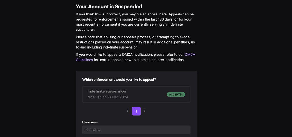 Risa_bla's tweet photo. @TwitchSupport MY APPEAL HAS BEEN ACCEPTED 2 DAYS AGO but I still cannot login into my account PLEASE HELP @Twitch UNBAN MEEEEEEEEEEEEEEE https://t.co/CM5DMdAUGS