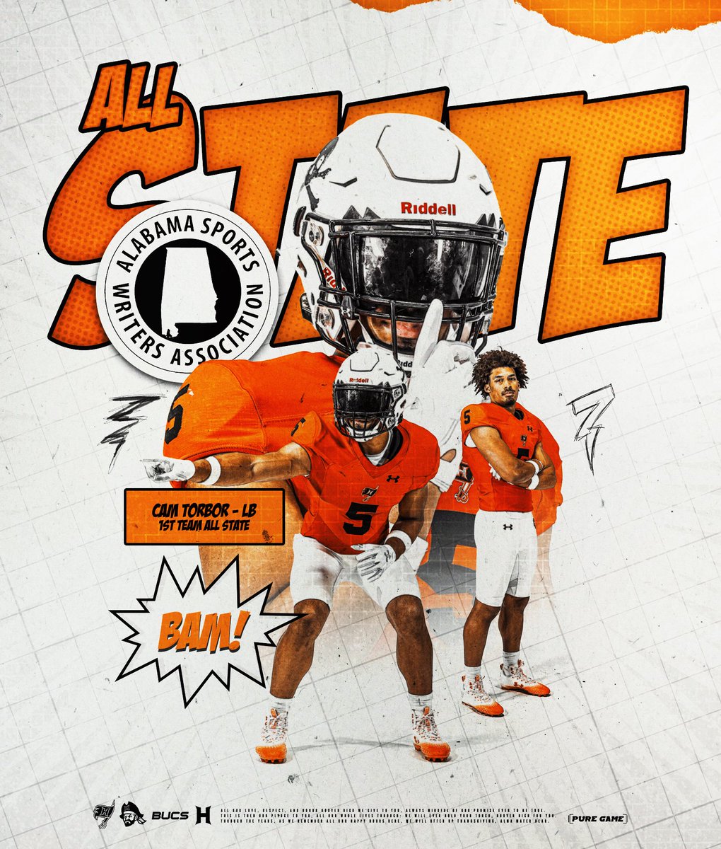 Hoover Bucs Football (@bucsfootball) on Twitter photo Congratulations to Cam Torbor as he is recognized by the ASWA as a 1st Team All State selection. Cam was all over the field this year, from sideline to sideline, for our defense. Go Bucs! #hoover #sailsup #family ๐ดโโ ๏ธ๐งก๐ค๐ดโโ ๏ธ<a href="/cameron_torbor/">Cameron Torbor</a> Congratulations to Cam Torbor as he is recognized by the ASWA as a 1st Team All State selection. Cam was all over the field this year, from sideline to sideline, for our defense. Go Bucs! #hoover #sailsup #family ๐ดโโ ๏ธ๐งก๐ค๐ดโโ ๏ธ<a href="/cameron_torbor/">Cameron Torbor</a>