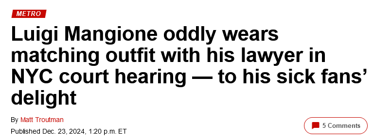 lachancenaomi27's tweet image. Luigi Mangione oddly wears matching outfit with his lawyer in NYC court hearing -- to his sick fans' delight