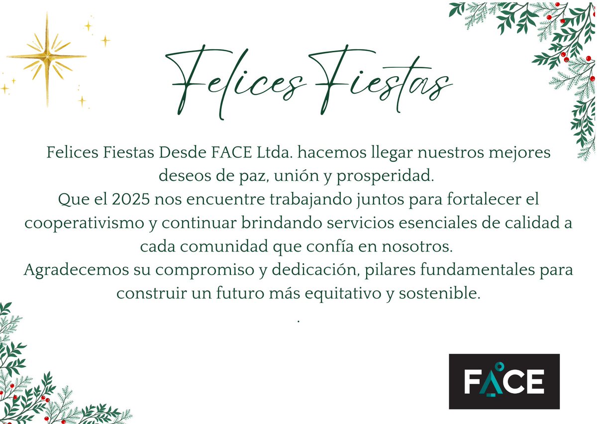 ¡Felices Fiestas y un próspero Año Nuevo!