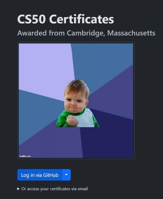 Solo_leveling_C's tweet photo. Finally earned my #CS50x certificate from Harvard! 🥂
Filled with lots of fun , challenges and tons of learning. And a huge shoutout to Professor David, bro knows his stuff..🚀❤️🔥😂
#CS50 #Coding #Harvard https://t.co/o8S2nJ7oFS