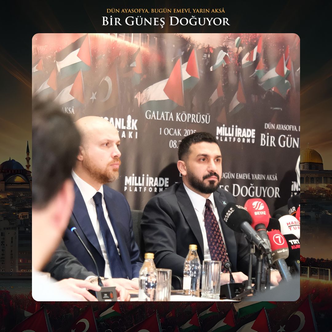 📍 1 Ocak 2025'te, Filistinli kardeşlerimizle dayanışmak ve zulme karşı sesimizi yükseltmek için yürüyoruz.
 
🇵🇸 Filistinli kardeşlerimiz için bu yıl da aynı kararlılık ve inançla Galata'da buluşuyoruz!

🙌🏻 Birlikte daha güçlü!

#BirGüneşDoğuyor