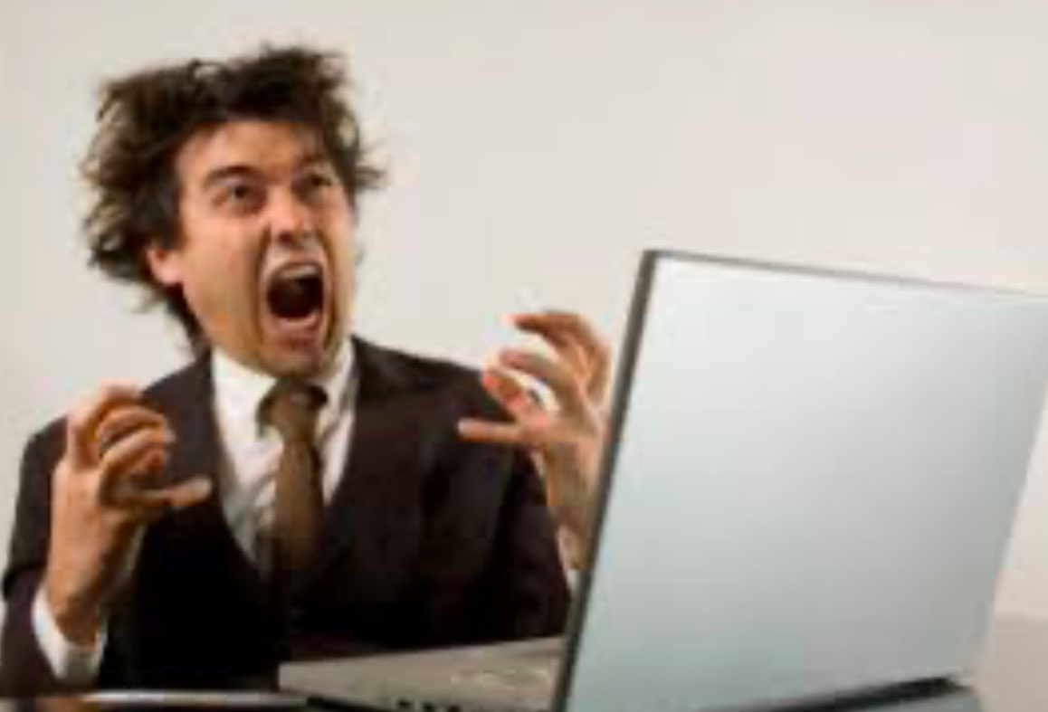 PatGodwin's tweet image. I’m taking an ’Anger Management’ course for work and I’m screaming at my laptop because I can't get the video to play. I think I just failed the first test. #nojoke