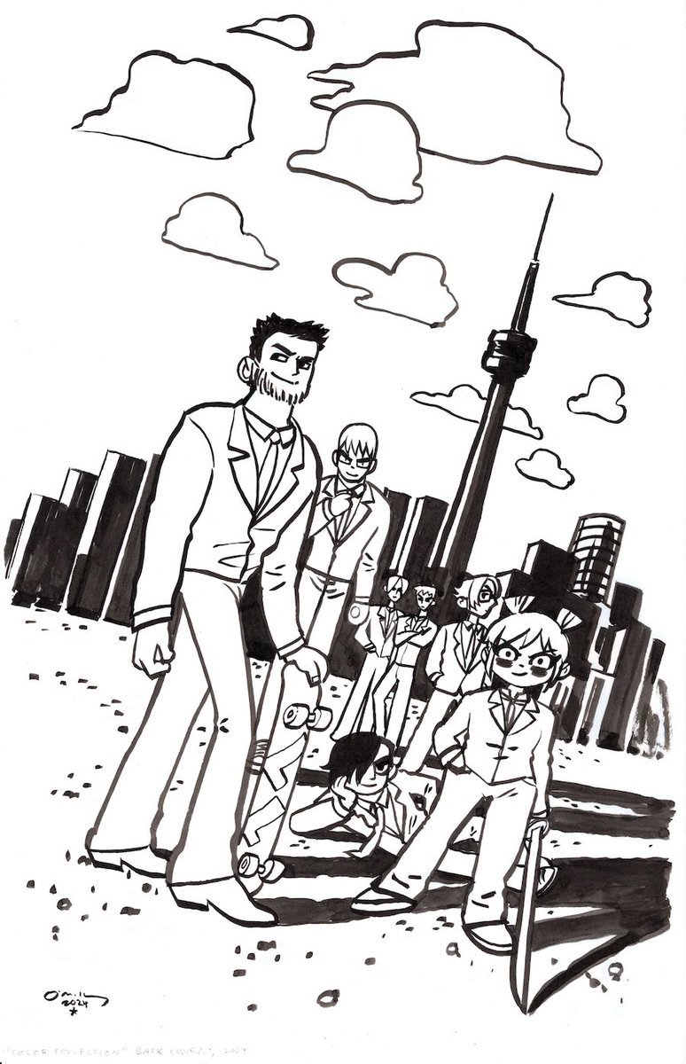 SCOTT PILGRIM 20th Anniversary Box Set original art by BRYAN LEE O’MALLEY…SOLD! The only art I’ve ever see to feature all 7 Evil Exes! Bought by a legendary 40+ year collector…Bryan’s art is beloved and collected by all generations! More coming in 2025! felixcomicart.com