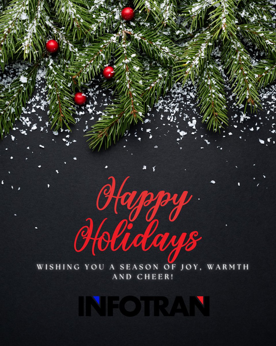 InfoTranPC's tweet photo. From all of us at INFOTRAN, we are wishing you and your family a Happy Holidays! https://t.co/GsEDv8XMEm