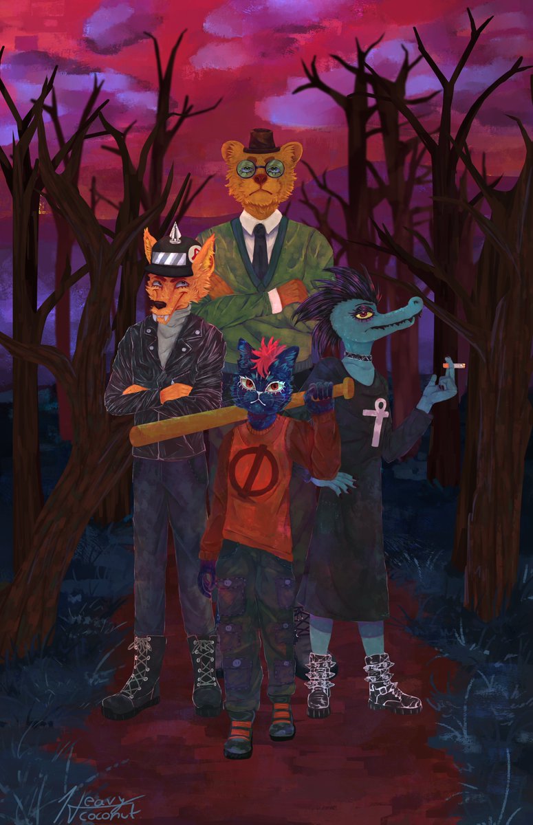 heavy_coconut_'s tweet photo. Nitw fanart, I think that with this fanart I finish the drawings that I have made of nitw, I am very satisfied with the result, I put a lot of effort into it and I will dedicate myself to other drawings that I have in mind. What do you think of this fanart?
.
#Nightinthewoods https://t.co/ozz4uFXviX
