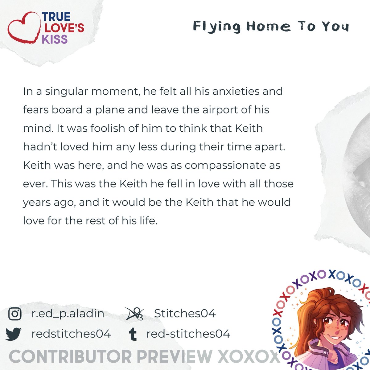 KlanceKissZine's tweet image. 🌟 EPIC ZINE PREVIEW 🌟

Hello Klancers! 💋

Your kisses feel like coming home! 😍

Wrap this fluffy story by @RedStitches04  around yourself like the warmest of blankets! 😘

xoxo