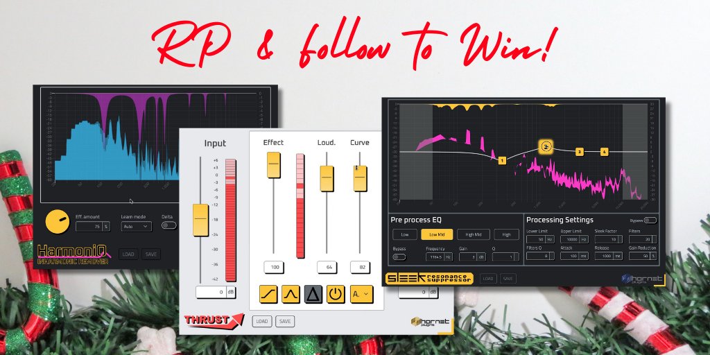 plugindeals's tweet photo. REPOST &amp; FOLLOW @plugindeals and @hornetplugins to WIN one of the 3 plugins offered by HoRNet Plugins: HoRNet Thrust, HoRNet HarmoniQ &amp; HoRNet Sleek 🎅 

🎄 https://t.co/hBx6iHu8kW

3 Winners chosen January 3 https://t.co/avvkeKMDYA