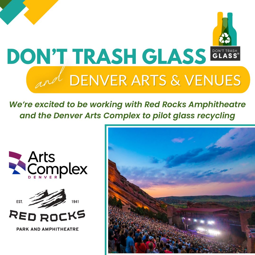 We’re proud to partner on a pilot program to introduce glass recycling at <a href="/RedRocksCO/">Red Rocks Park & Amphitheatre</a> and the Denver Arts Complex ♻️ This initiative aims to reduce waste and keep glass in the recycling loop.

Thank you to <a href="/DenverArts/">Denver Arts & Venues</a> for helping make sustainability a priority!