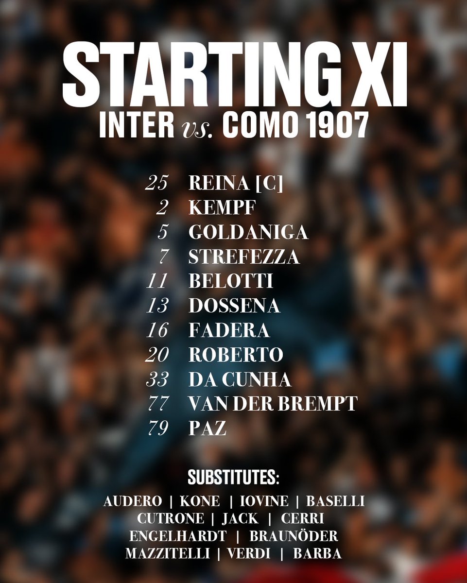 ⚪️ COMO STARTING XI VS. INTER 🔵