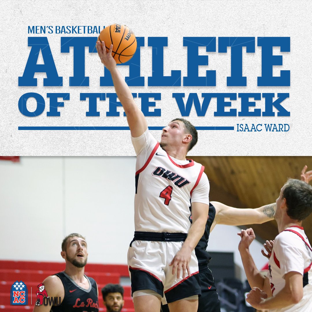 NCAC's tweet photo. Congratulations to Isaac Ward of @OWUHoops on earning @NCAC Men's Basketball Athlete of the Week honors! #NCACPride

#NCACFamily | #ncacmbkb

📰 | https://t.co/n97eaStrRY https://t.co/cRXO7eCnmS