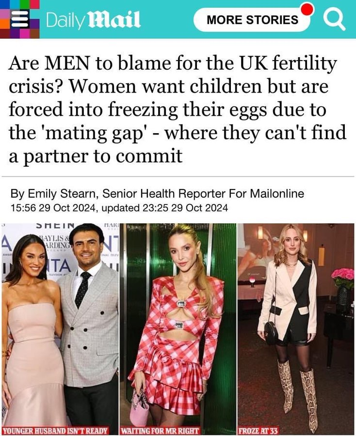 Are MEN to blame for [insert thing directly caused by insane, gibbering, Feminism].