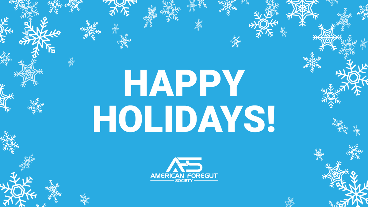 ForegutSociety's tweet image. ❄️ Warmest holiday wishes from the American Foregut Society! ❄️

Thank you for being part of a community that’s shaping the future of foregut health. Here’s to a restful season and an inspiring 2025 ahead!
#AFS2024 #Foregut #GI #Surgery #EndoscopicSurgery