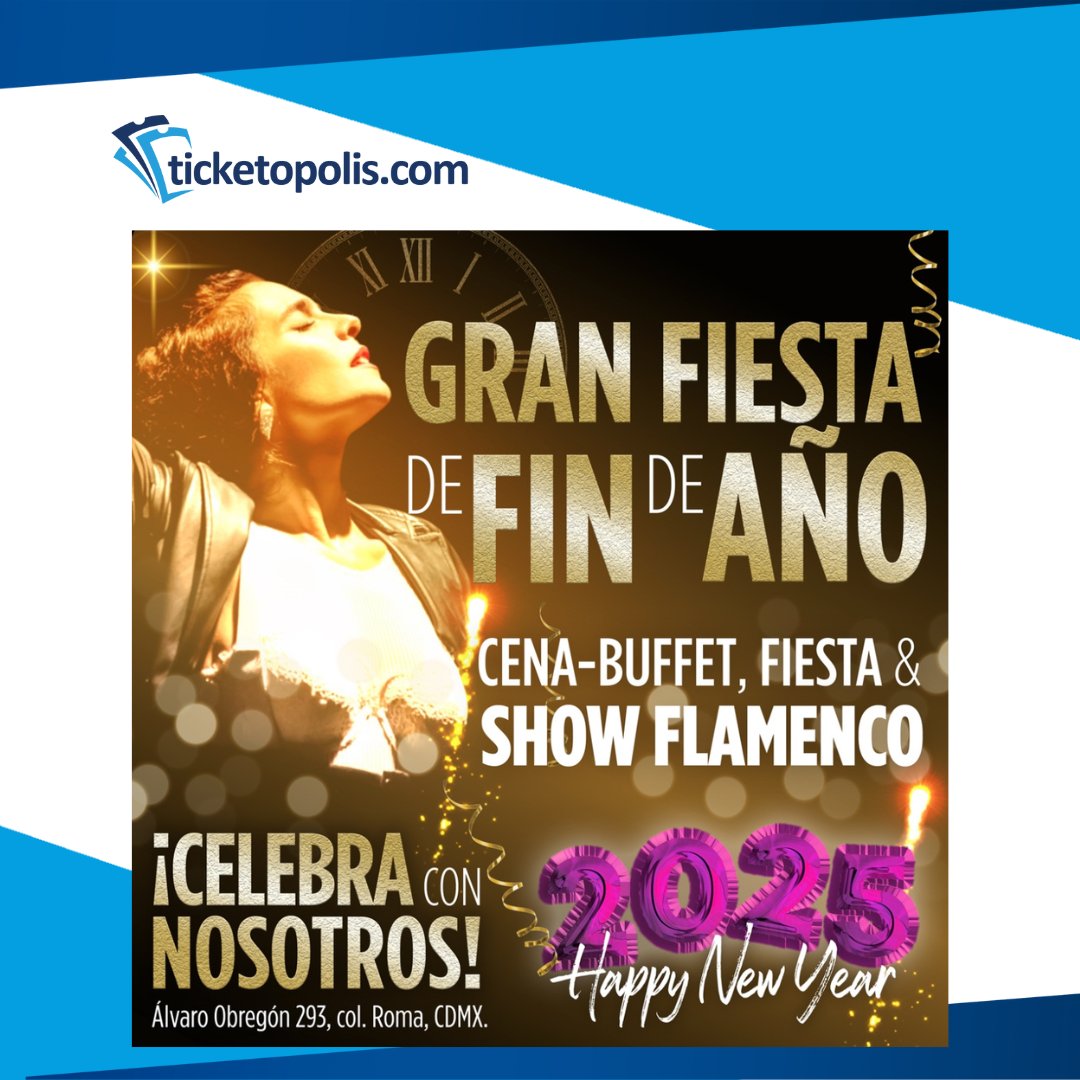 ✨ ¡Despidamos el año juntos! 🎉

📅 No dejes que te lo cuenten, asegura tus boletos ahora!
Visita Ticketopolis y elige cómo despedir el 2024 con estilo. 🥂🎊

#AñoNuevo #FinDeAño #Ticketopolis #Eventos2024 #CenasDeGala