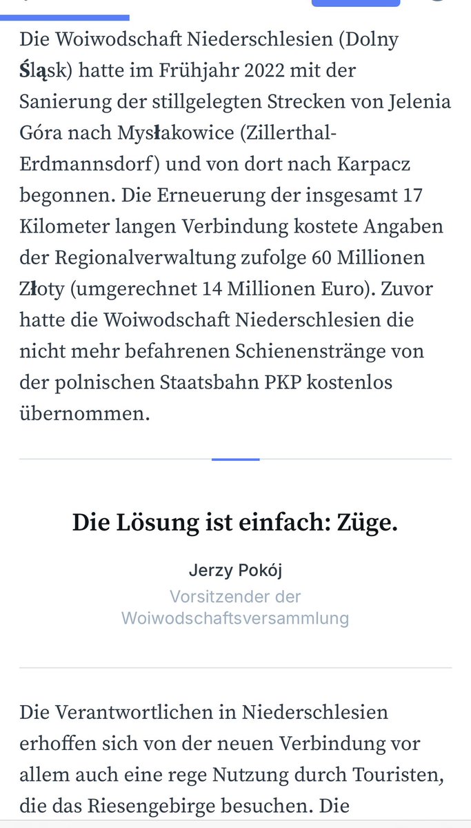 So kann die Verkehrswende funktionieren. Die Bahnstrecke auf die Schneekoppe (Sniezka) wird reaktiviert ❤️ Dann kommt man mit der Bahn von Dresden auf die Schneekoppe. Quelle: DNN