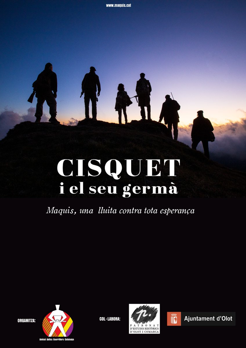 Els i les veïnes de la #Garrotxa podreu veure el documental "Cisquet i el seu germà" d'en Marc Planagumà per Olot TV.<a href="/olotelevisio/">Olot Televisió</a>
<a href="/pehoc_olot/">Patronat d'Estudis Històrics d'OIot i Comarca</a> <a href="/Olotuit/">Ajuntament d'Olot</a>
 Apunteu els passis programats! 

Dia 30 desembre, 13h
Dia 1 gener, 21h
Dia 2 gener, 23h
Dia 4 gener, 15h

No us el perdeu!!