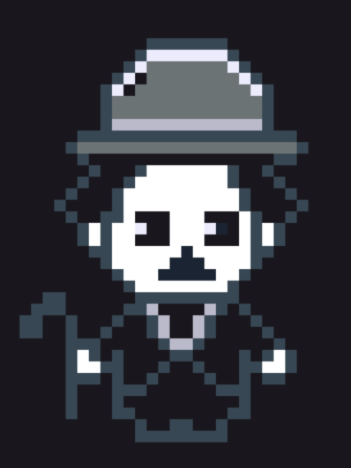 scofieldmon's tweet photo. This is my day 233 on @basepaint_xyz . I wanted to contribute a somewhat chibi version of Chaplin, definitely an icon of silent cinema. I tried to use a lot of the background color to avoid running out of pixels. I hope it’s recognizable and that you like it. https://t.co/20UzzzfPHI
