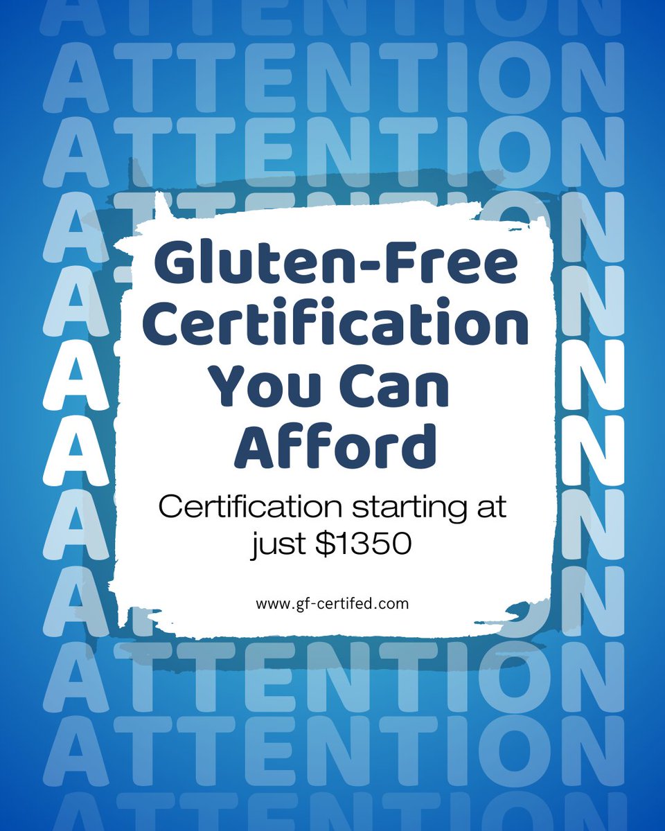 gffoodprogram's tweet photo. Are you ready to grow your gluten-free food processing or packaging business? The @gffoodprogram is your trusted partner, offering certification starting at just $1350!
๐ 1 888-902-5104 ext. 103
#GlutenFreeCertification #GFFP #ZeroGluten #FoodSafety #gffoodprogram https://t.co/ALlHF16gVG
