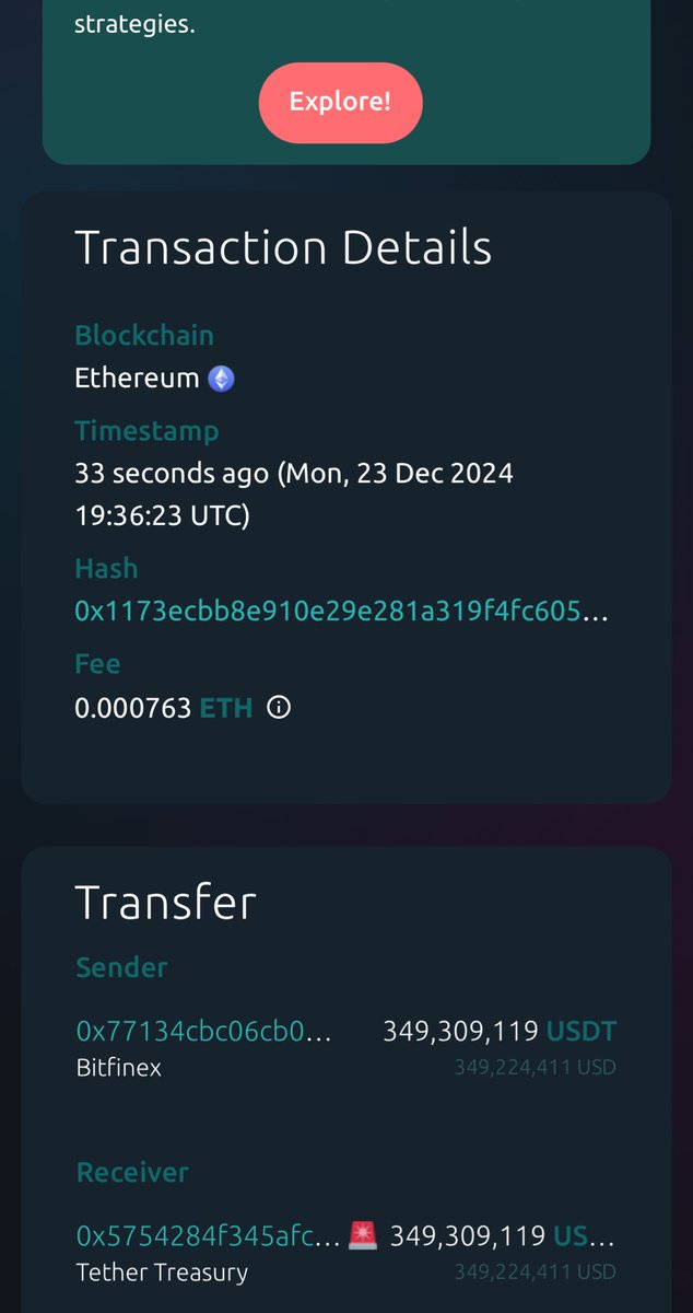 Blockbit_office's tweet photo. #Blockbit 🚨 🚨 🚨 🚨 🚨 🚨 🚨 🚨 🚨 🚨  349,309,119 #USDT (349,224,411 USD) transferred from #Bitfinex to Tether Treasury
 For large amount of account transfer, please pay attention to market fluctuations to avoid asset loss https://t.co/V8cDceeOrM