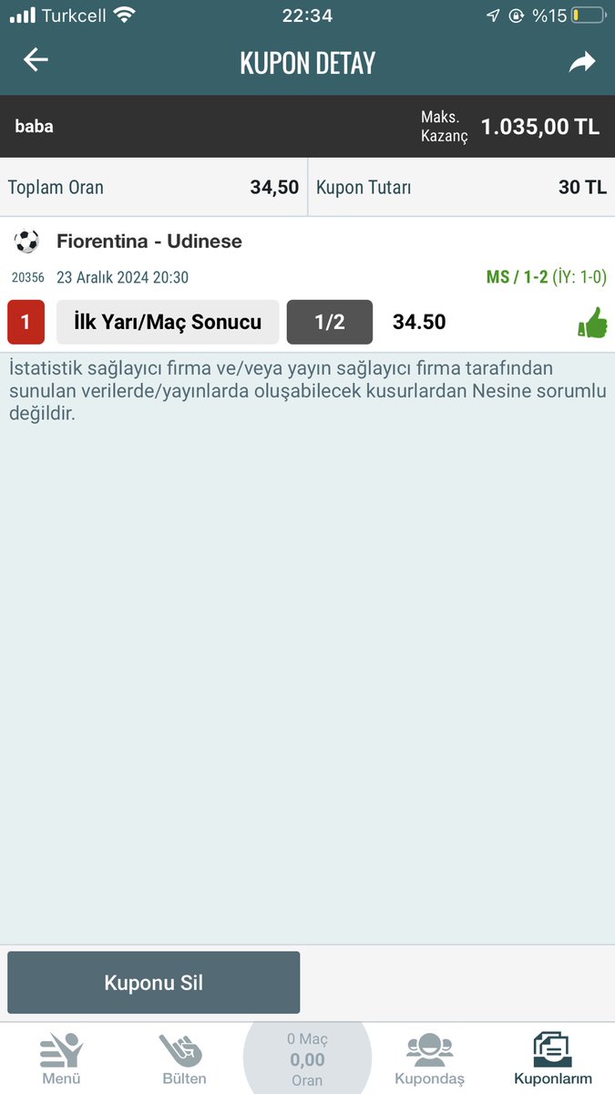 analizimi denedim geldi bu saatten sonra nesine düşünsün