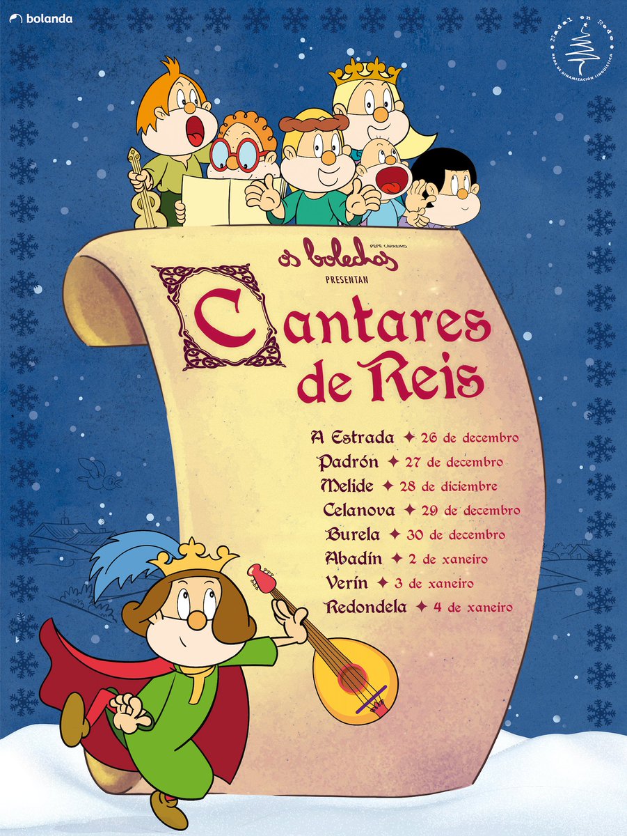 📣 Chegou o día da estrea dos Bolechas neste #NadalenRede 2024. Atoparán un apesarado trobador que perdeu o libro de cantigas, mais a maxia de Nadal fará que todo cambie! #CantaresdeReis 🎭🎵

📍 Teatro Principal. | A Estrada | 12 h
👉 lingua.gal/a-secretaria-x…
