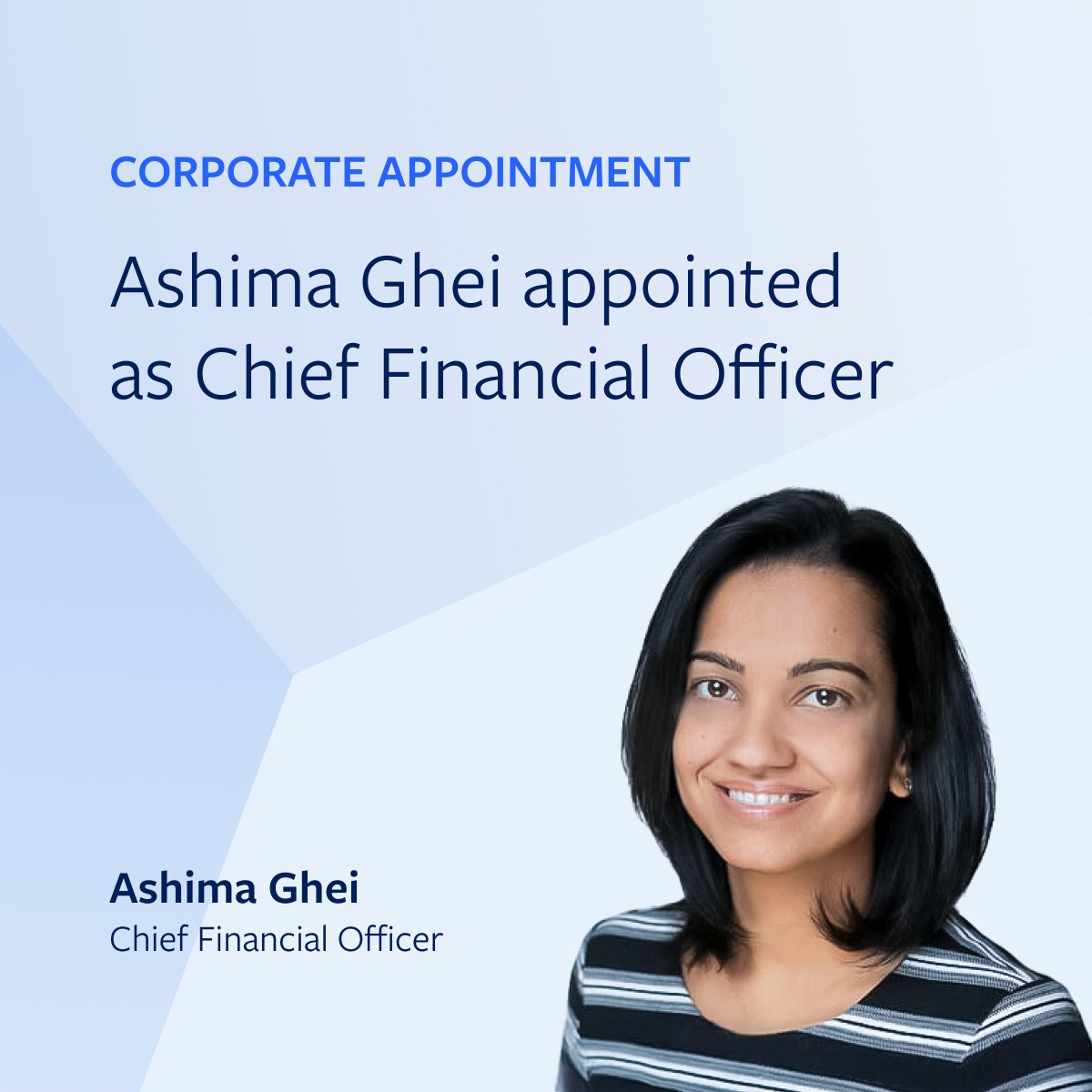 Please help us congratulate Ashima Ghei, who has been appointed Chief Financial Officer effective immediately, after serving as interim CFO since July 1, 2024. Learn more about Ashima’s new role: spklr.io/6014L86y