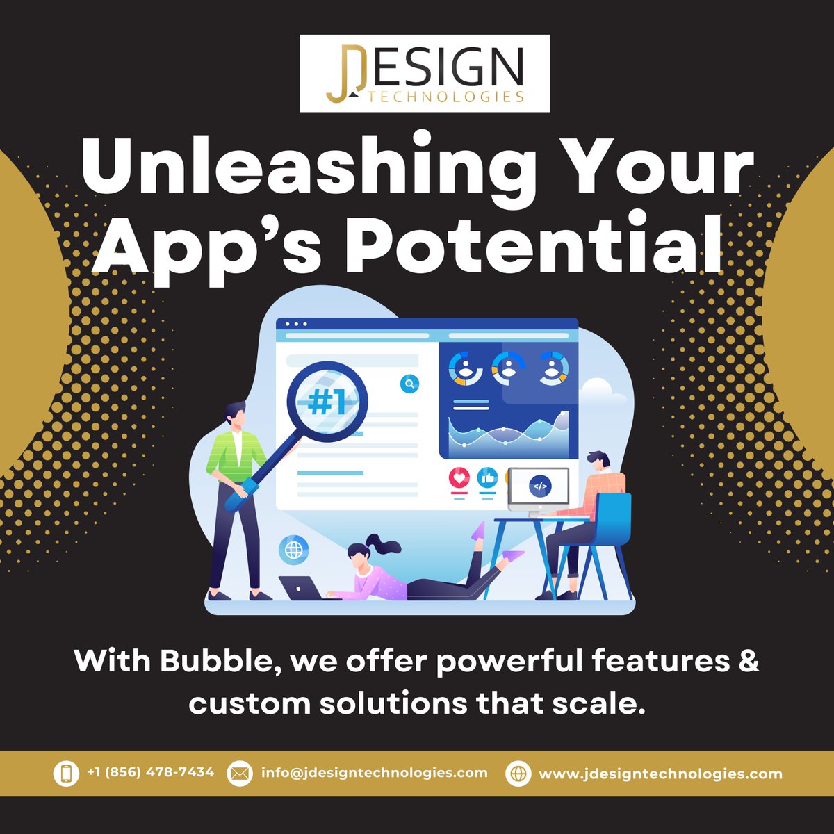 jDesignTechn's tweet image. Unleashing Your App’s Potential | With Bubble, we offer powerful features and custom solutions that scale. #BubbleDevelopment #NoCodeRevolution #AppDevelopment #CustomSolutions #ScalableTech #NoCodeApps #TechInnovation #DigitalTransformation #AppDesign #BuildWithBubble