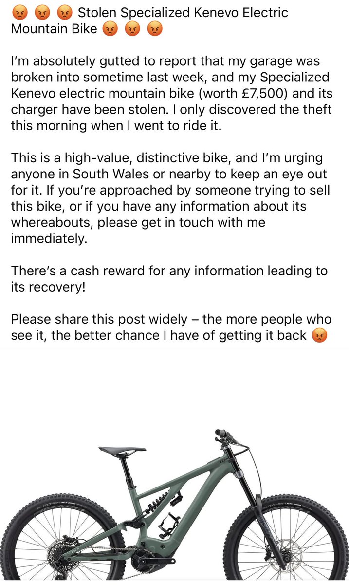 Another one stolen in our area what is going on guys this is getting ridiculously bad