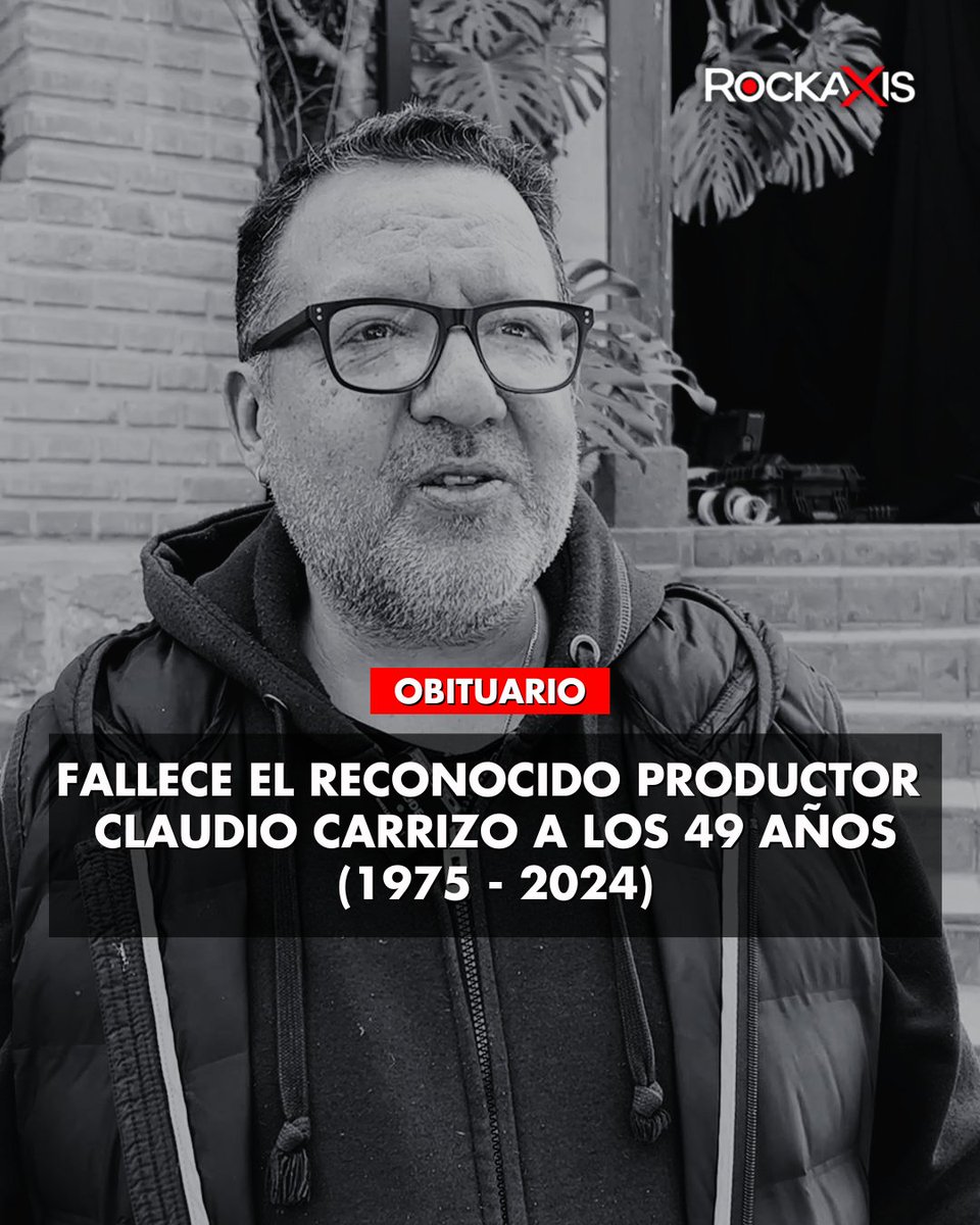 Hoy, 23 de diciembre, se ha confirmado el fallecimiento de Claudio Carrizo (1975 - 2024), productor musical, cantante y compositor chileno. Carrizo, conocido por su trabajo en programas como Calle 7 y Rojo, y su colaboración con diversos artistas, deja un legado importante en la