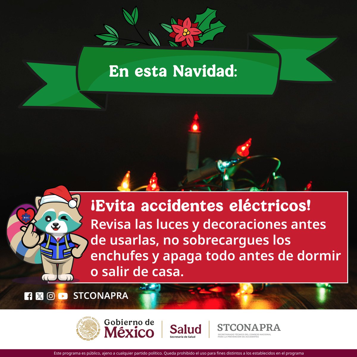 ⚡🔥 En 2022, se registraron 288 quemaduras en hogares mexicanos. 
Revisa tus conexiones, evita sobrecargar enchufes y mantén los cables fuera del alcance de niñas y niños.

🎄 #RegalosQueSalvanVidas: #PrevenciónDeAccidentesEléctricos