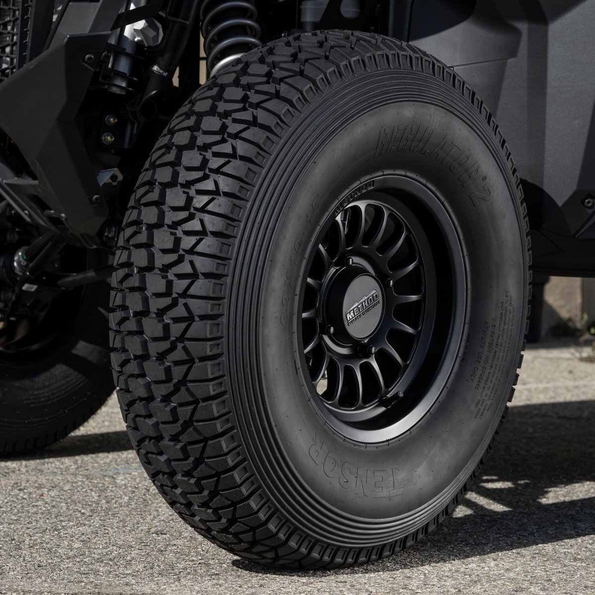 TensorTire's tweet image. An evolution from Tensor's race winning tires 🏁 

The Regulator 2 is our ultimate all-terrain tire with many benefits racers can rely on including decreased weight to unleash all available horsepower from their machines.⁠
⁠
#TensorTire #OffroadTires #UTVTires