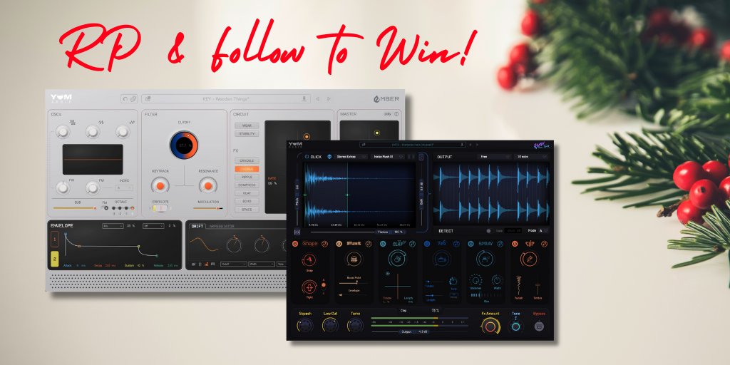 plugindeals's tweet photo. REPOST &amp; FOLLOW @plugindeals and @yum_audio to WIN one of the 2 plugins offered by Yum Audio: Ember &amp; Slap 🎅

🎄 https://t.co/oykg0yRuTE

2 Winners chosen January 3 https://t.co/Dywmap1vg7