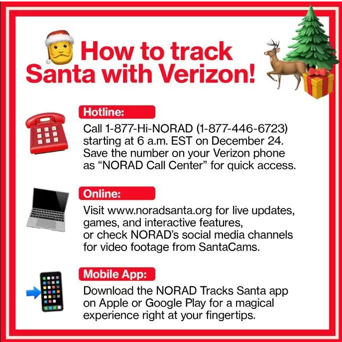 For the 22nd straight year, <a href="/Verizon/">Verizon</a> is providing NORAD with enhanced network solutions and <a href="/vzfrontline/">Verizon Frontline</a> assets that provide redundancy and reliability so children everywhere can track Santa. 

Learn more here:: vz.to/4gQAnMO