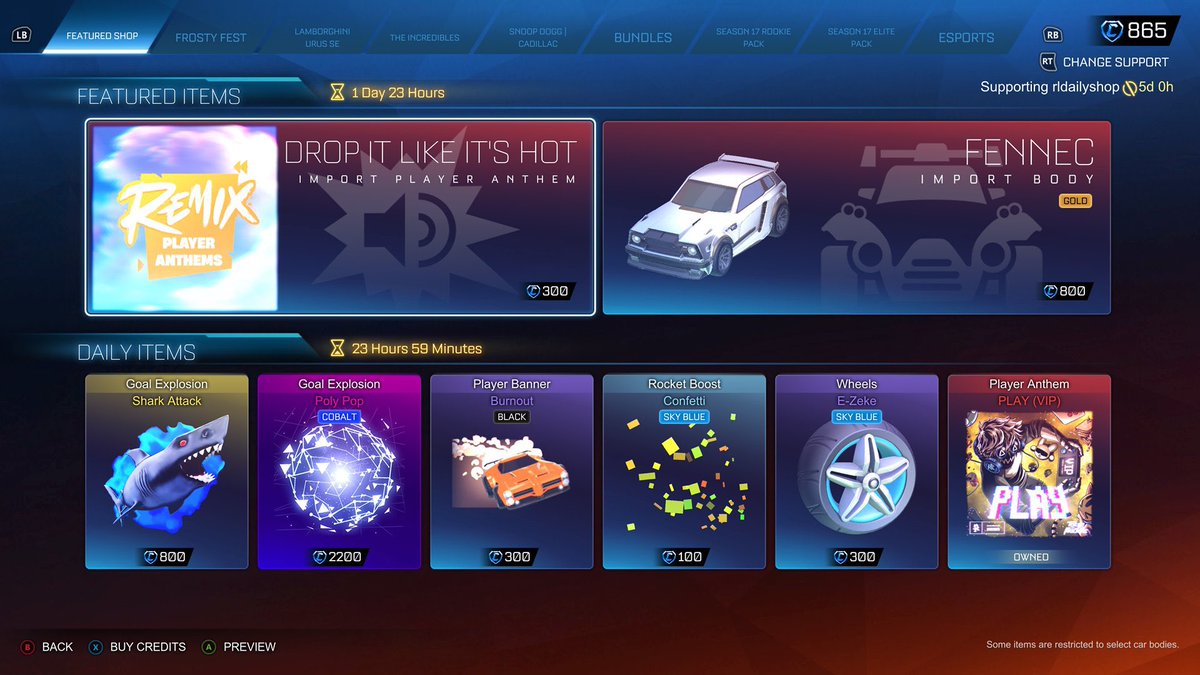 Rocket League Shop tweet media