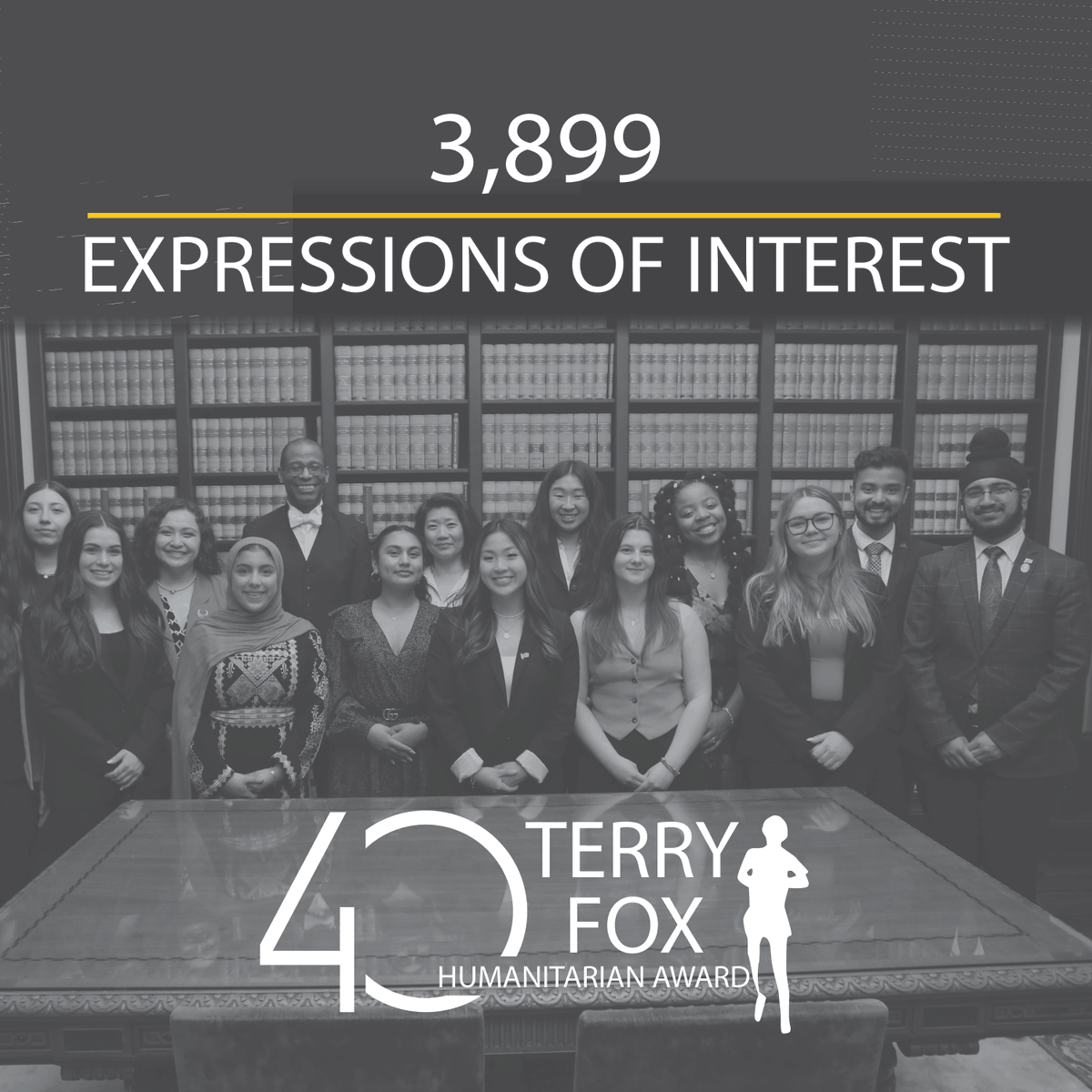 🌟 Join us in celebrating 3,899 expressions of interest to the 2025 #TerryFoxHumanitarianAward! A big thanks to the students who shared their story with us - we can’t wait to announce the 2025 recipients!

#CDNpoli #CHPC
