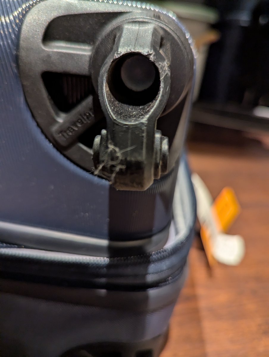 jaylegue's tweet photo. @TravelproIntl - extremely disappointed with my recent Maxlite® Air Medium Check-in Expandable Hardside Spinner purchase. It looks awesome when first out of the box, however, it lost a wheel on the first trip. Durability seems to have missed the plane for my suitcase. https://t.co/UHdGRh3Nd6
