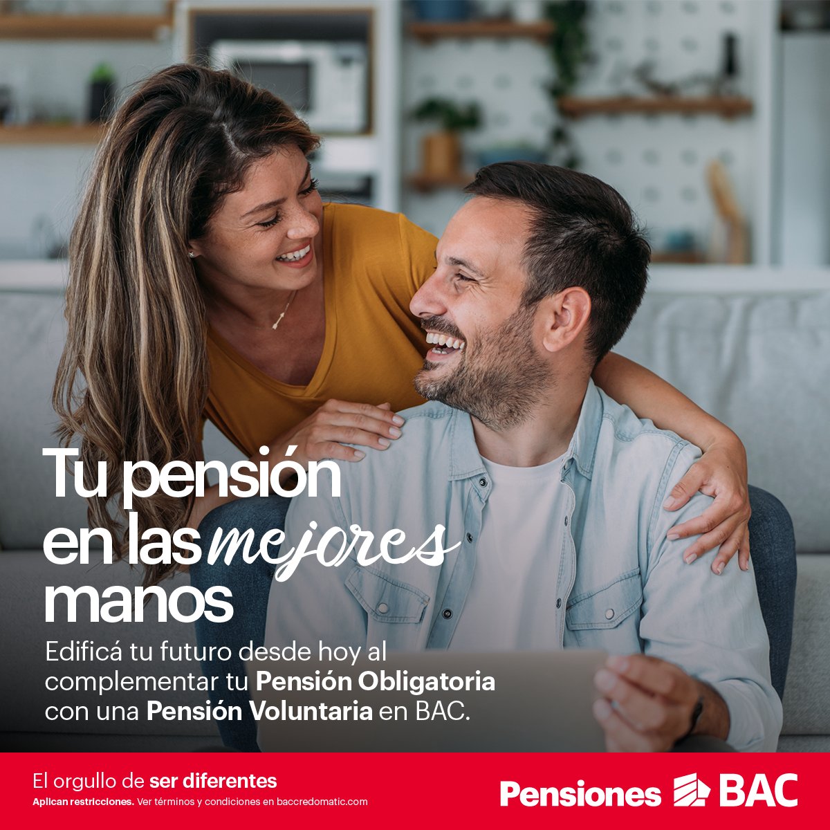 Complementá tu Pensión Obligatoria con una Pensión Voluntaria. Aprovechá beneficios como poder iniciar tu ahorro en colones o dólares y derecho a retirar tu Pensión Voluntaria antes de la edad de jubilación, entre otros.
Solicitala: bit.ly/BAC_Pensiones-x
#BACPensiones