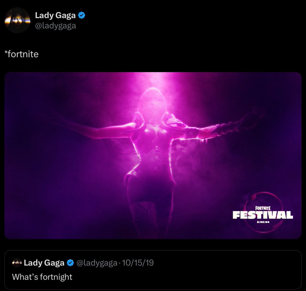 Never forget how Lady Gaga revealed her Fortnite skin💀